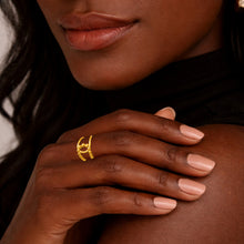 Anel Ajustável Dourado Nó em Aço Inoxidável Romanely