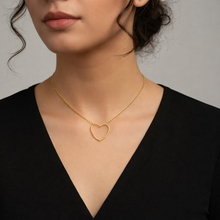 Colar Dourado Coração em Aço Inoxidável Romanely