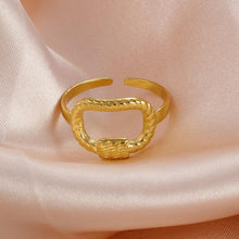 Anillo de acero inoxidable con triple oro
