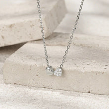 Two Hearts Necklace with S925 Zirconias
