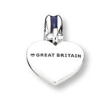 Pingente Encanto Coração Grã-Bretanha S925 Charm Romanely