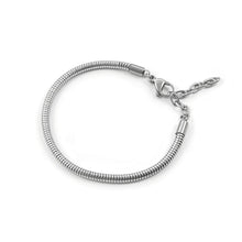 Pulseira Snake Prateada em Aço Inoxidável Romanely