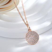 Rose Gold Pavé Circle Necklace in Copper with Zirconias