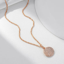 Rose Gold Pavé Circle Necklace in Copper with Zirconias