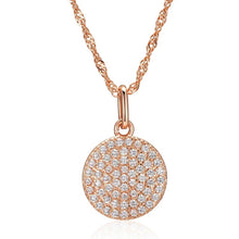 Rose Gold Pavé Circle Necklace in Copper with Zirconias