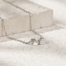 Two Hearts Necklace with S925 Zirconias
