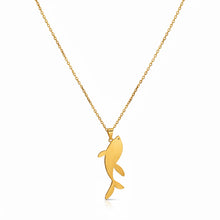 Colar Dourado com Pingente Peixe em Aço Inoxidável Romanely