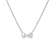 Two Hearts Necklace with S925 Zirconias