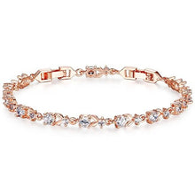 Pulseira Folhas Rose Gold em Cobre com Zircónias